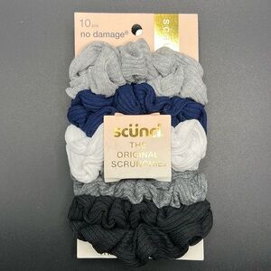 10 piece no damage scrunchies from Scünci in gray white, black and navy